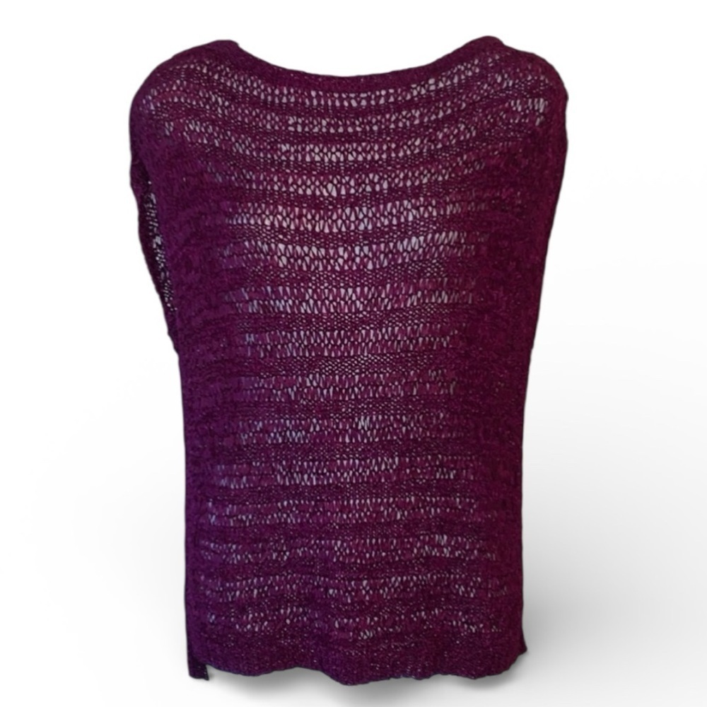 WHBM White House Black Market sweater women's S plum purple, round neck. Euc
